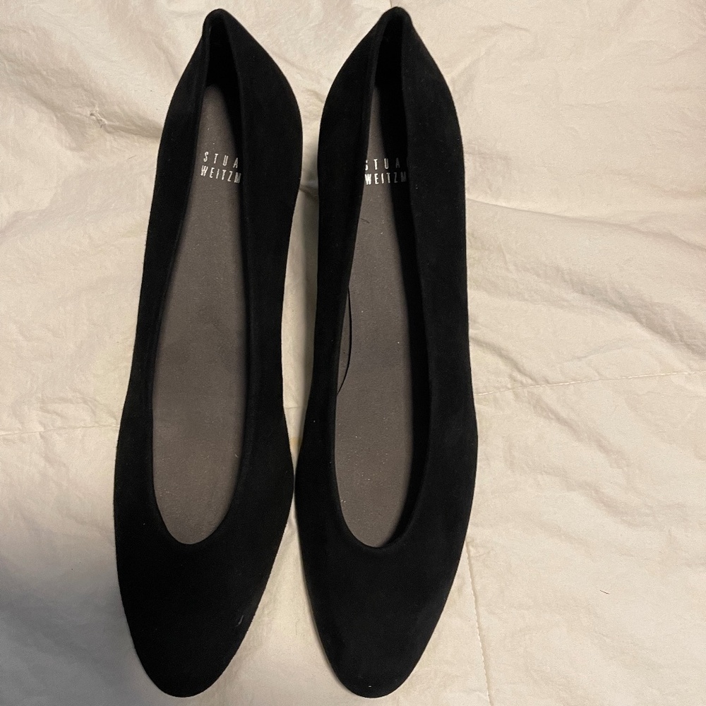 Stuart Weitzman Black Suede Wedge Pumps